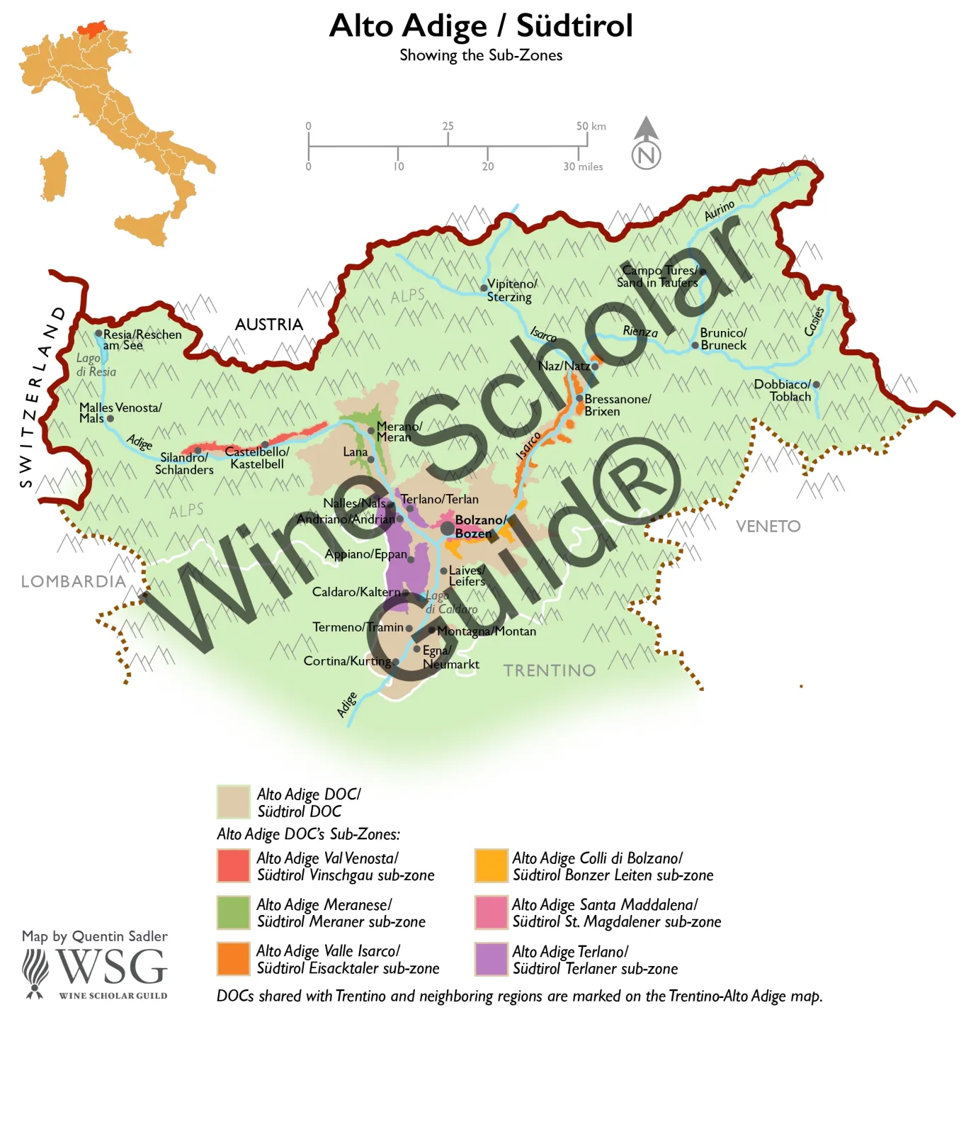 Alto Adige / Südtirol Wine Map by Wine Scholar Guild Alto Adige / Südtirol Wine Map by Wine Scholar Guild