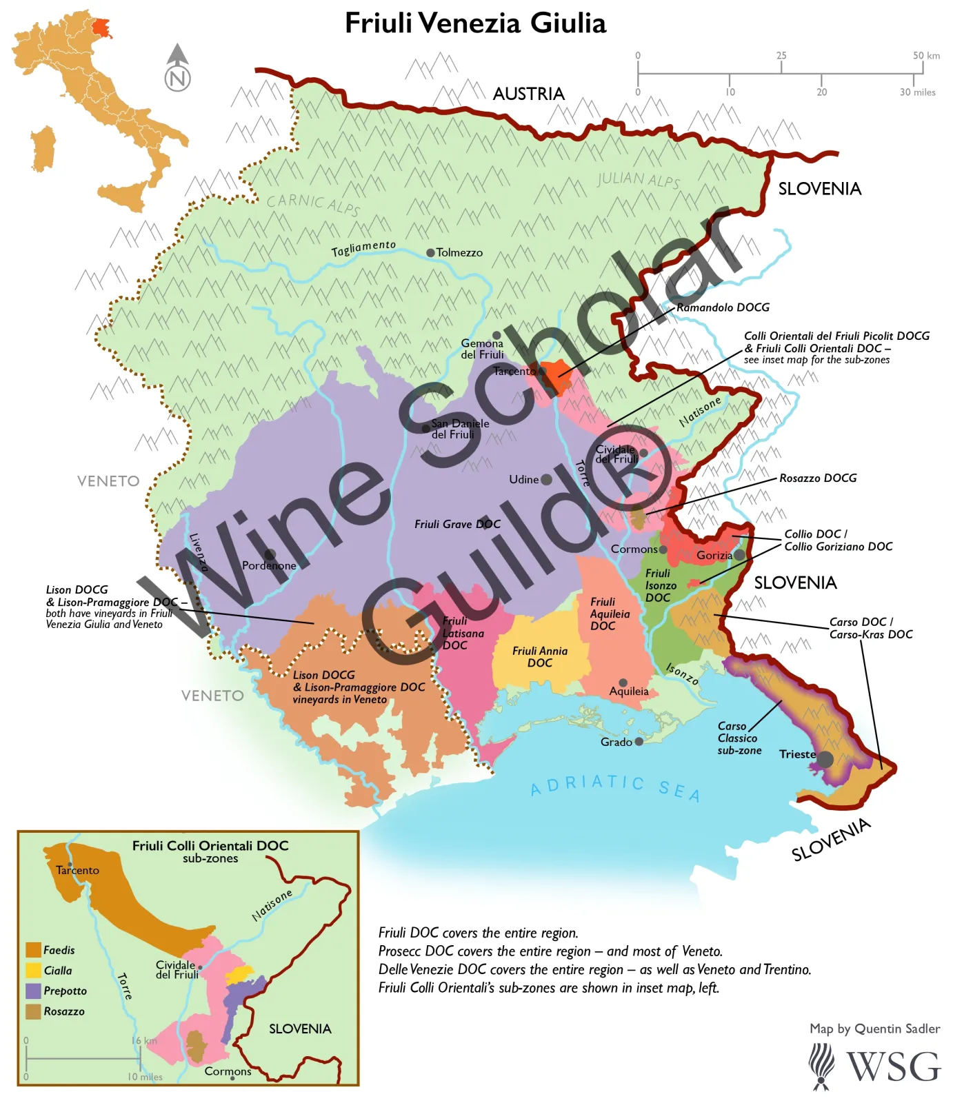 Friuli-Venezia Giulia Wine Map by Wine Scholar Guild Friuli-Venezia Giulia Wine Map by Wine Scholar Guild