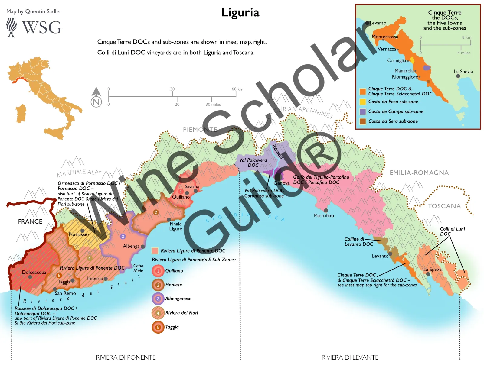 Liguria Wine Map by Wine Scholar Guild Liguria Wine Map by Wine Scholar Guild