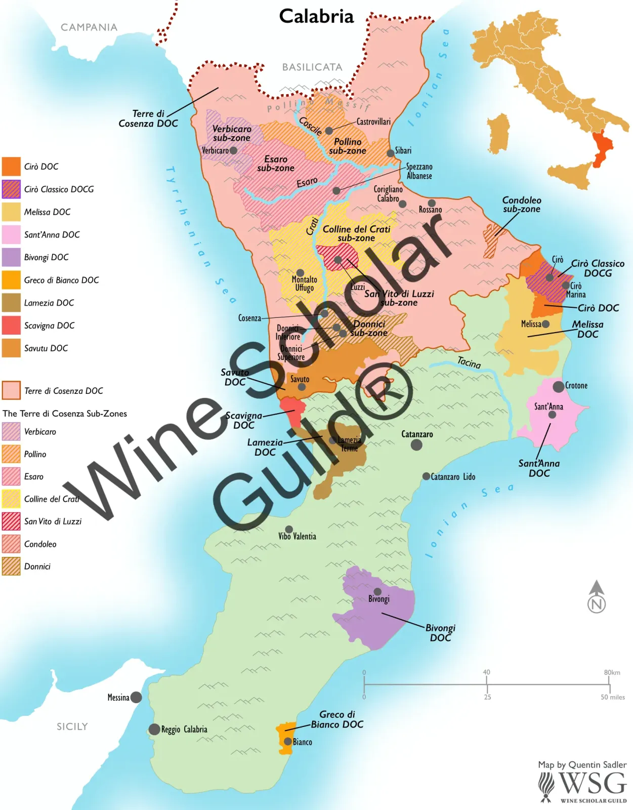 Calabria Wine Map by Wine Scholar Guild Calabria Wine Map by Wine Scholar Guild