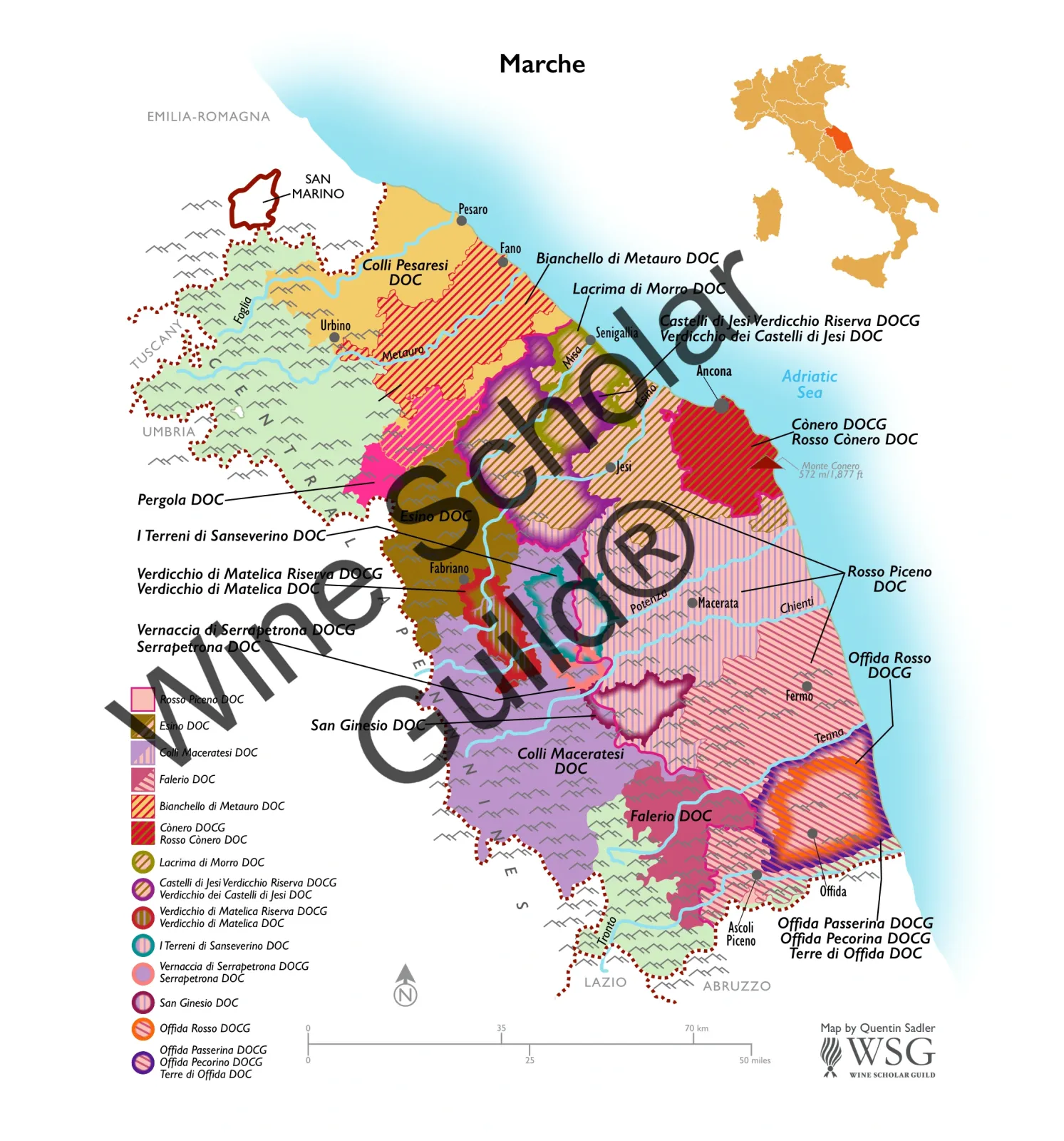 Marche Wine Map by Wine Scholar Guild Marche Wine Map by Wine Scholar Guild