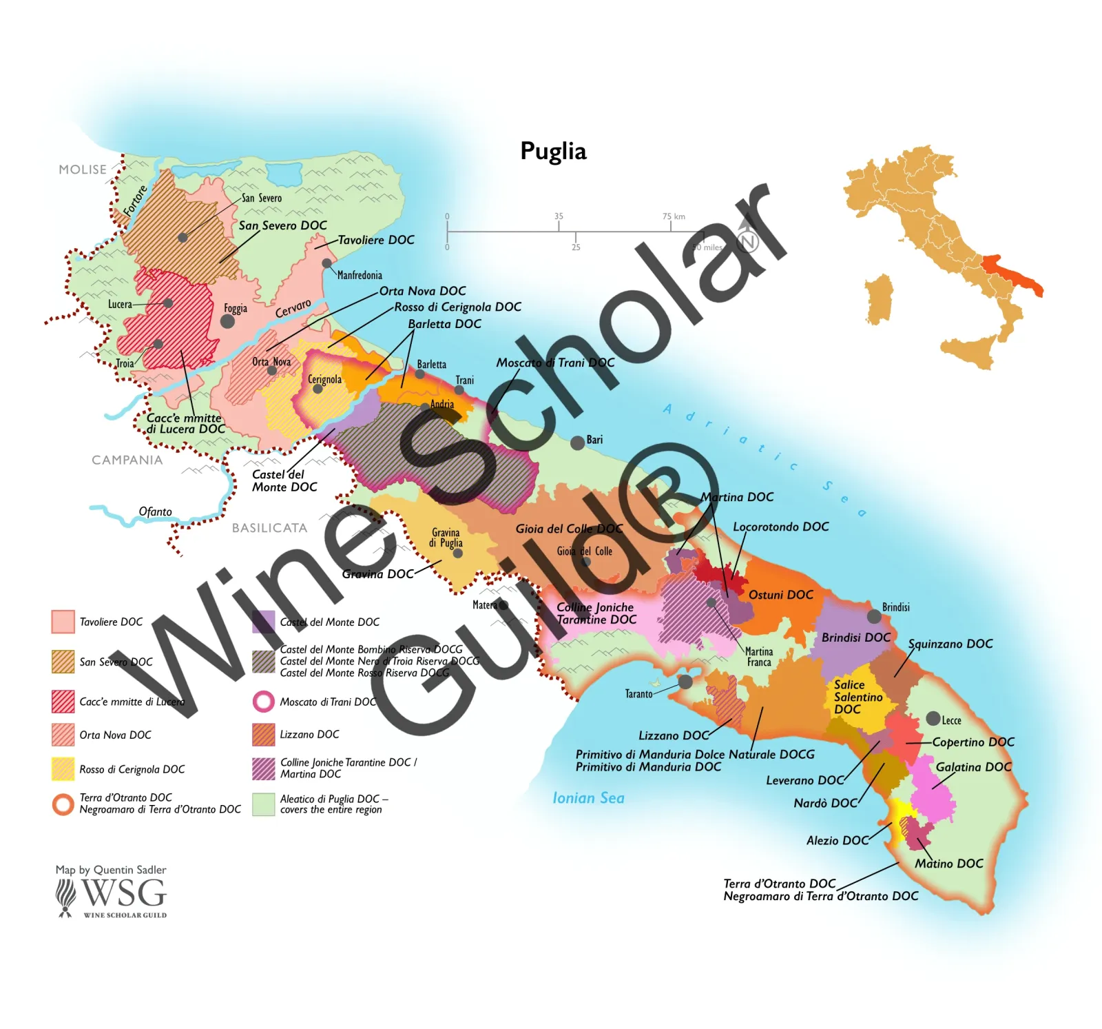 Puglia Wine Map by Wine Scholar Guild Puglia Wine Map by Wine Scholar Guild
